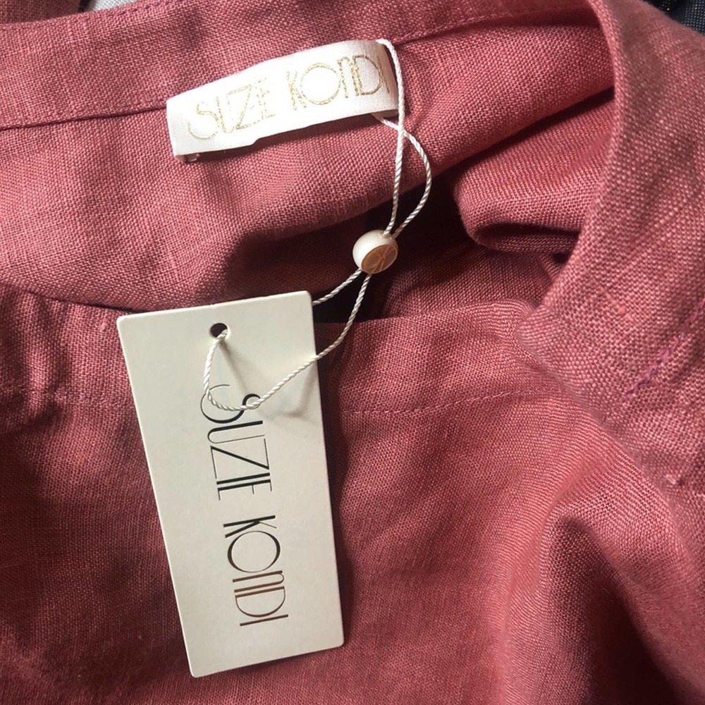 Suzie Kondi The Safari Linen Oversized Pink Top- Dessert Rose XS - Picture 7 of 11